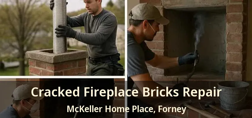 Cracked Fireplace Bricks Repair McKeller Home Place, Forney - TX