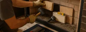 Cracked Fireplace Bricks Repair Lakeview Estates, Forney