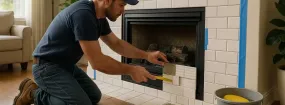 Repairing Cracked Fireplace Tiles Lone Elm Estates, Forney